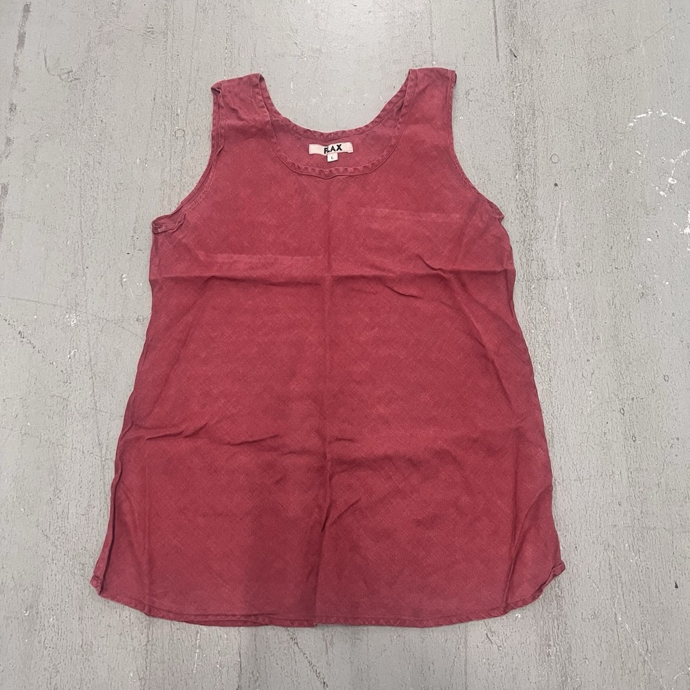 Flax Deep Red Sleeveless Tank Top